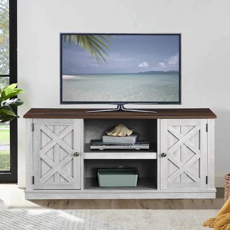 54 Faux Raw Wood TV Stand for 60 TVs - 54 in Width