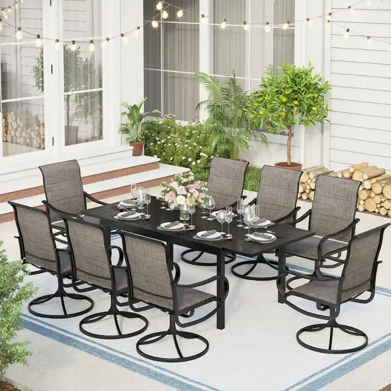 MAISON ARTS 7/9-Piece Patio Dining Set with Extendable Table