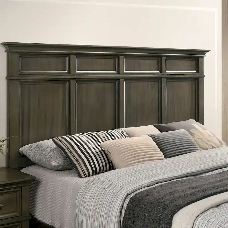 Furniture of America Evva Traditional Grey 5-Piece Panel Bedroom Set