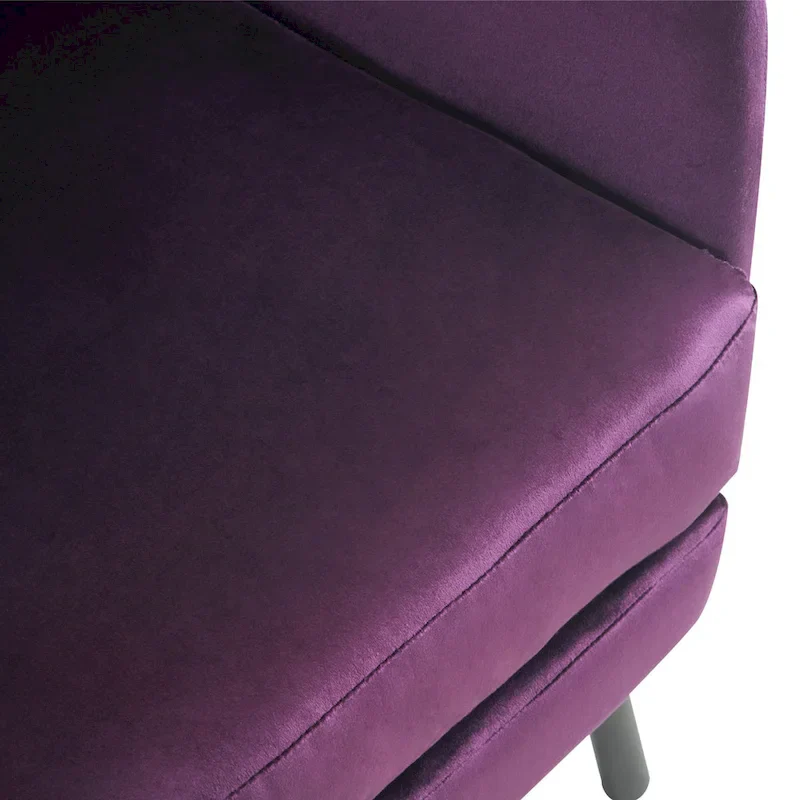 Velvet Wing Back Accent Chair - Single Seat with Pillow