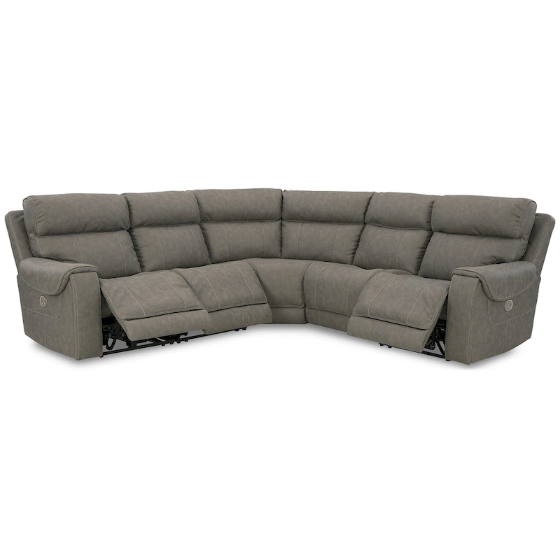 Signature Design by Ashley Starbot Gray 5-Piece Power Reclining Sectional - 131W x 131D x 42H