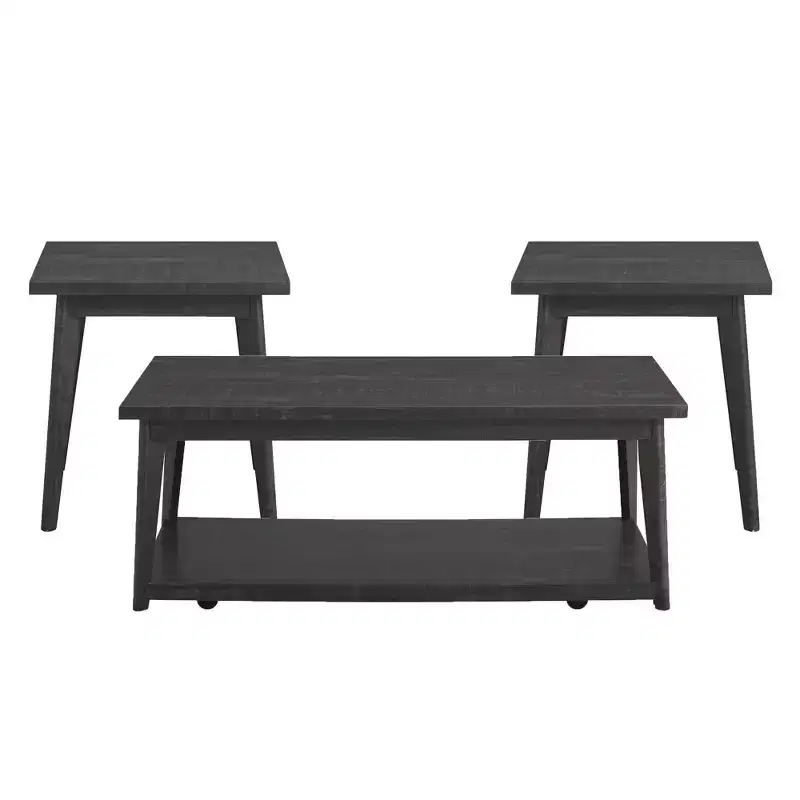 Rory Occasional Table Set Black - Picket House Furnishings: Sleek Mid-Century, 3-Piece Living Room Tables