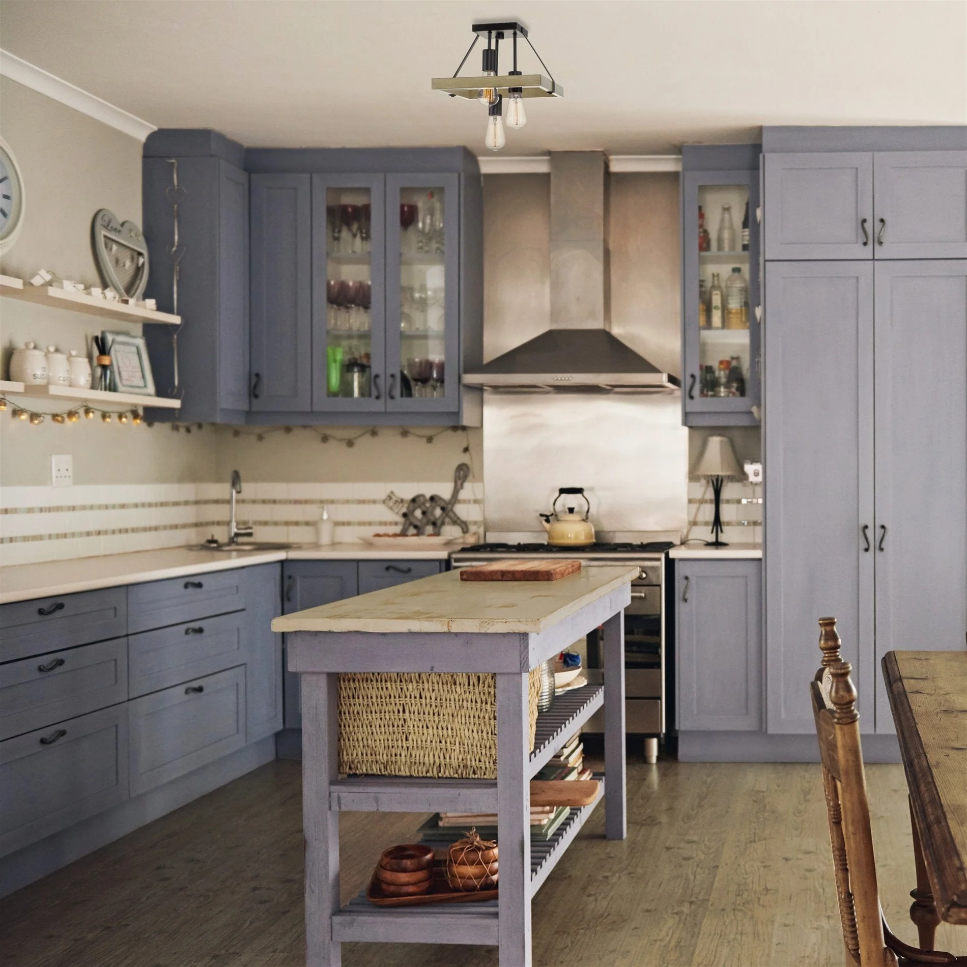 Powell 12 3-Light Rustic Farmhouse Flush Mount Ceiling Light