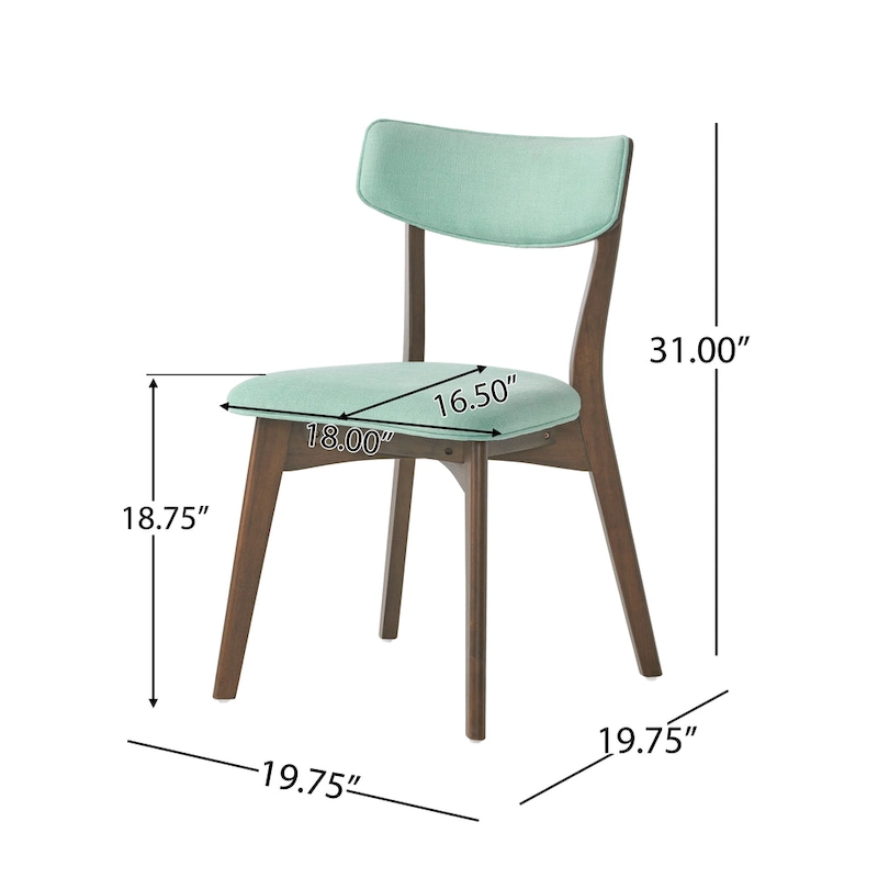 Chazz Mid-Century Modern Upholstered Rubberwood Dining Chairs (Set of 4) by Christopher Knight Home