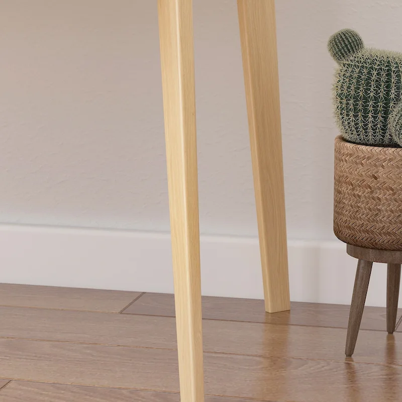 Beige Wooden Computer Desk with 2 Sliding Drawers – Modern Minimalist Style, Home Office Use