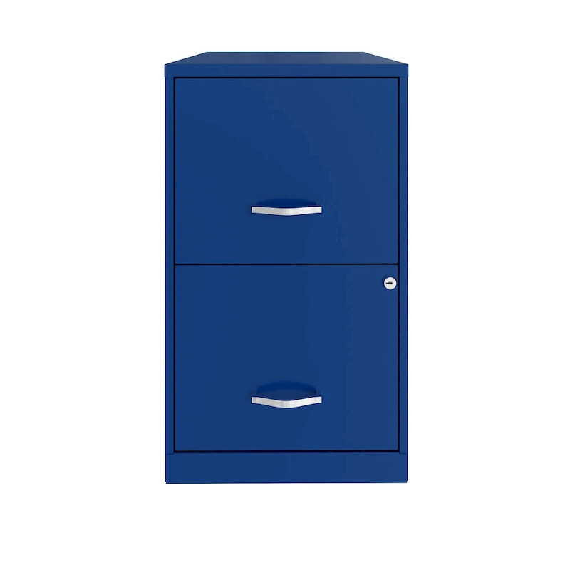 Space Solutions 18in. 2 Drawer Metal File Cabinet, Classic Blue