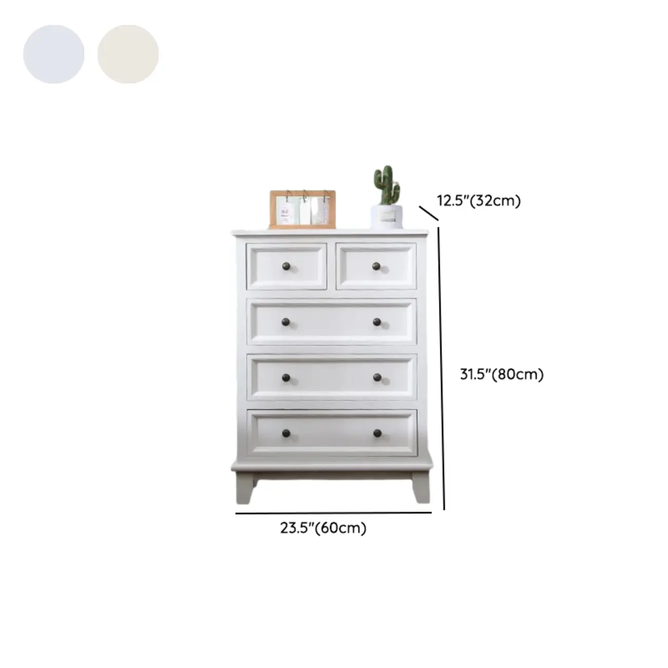 Elegant Wooden 7-Drawer White Dresser with Metal Handle