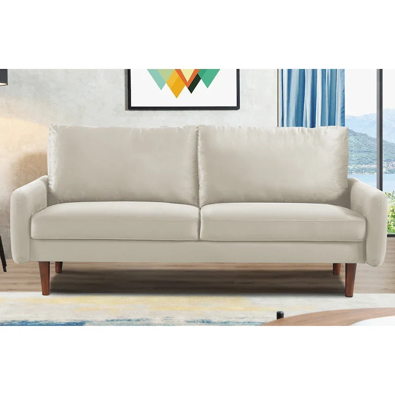 70W Tapered-Leg Velvet Sofa
