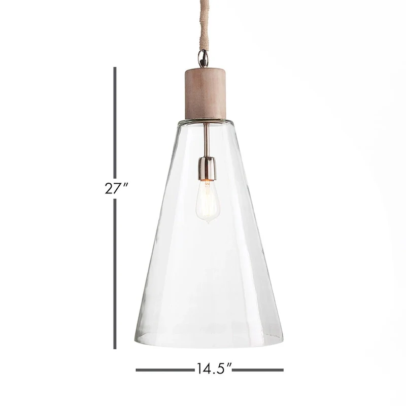 Anselm Pendant Whitewash Finish - 14.5 x14.5 x27