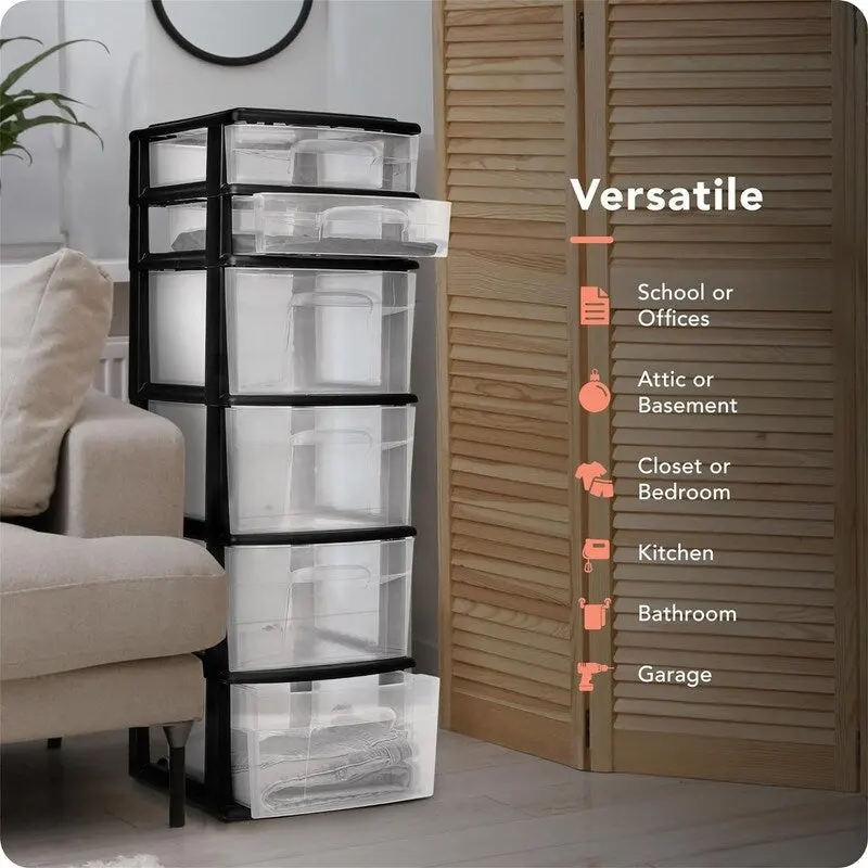 6-Drawer Plastic Home Office Bedroom