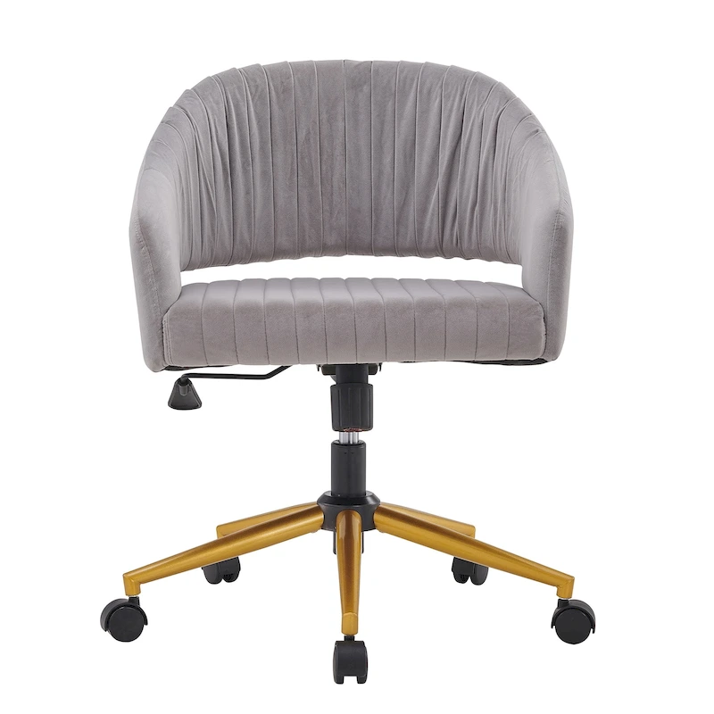 Modern Gold Office Chair Velvet Task Chair Swivel Height Adjustable Computer Chair