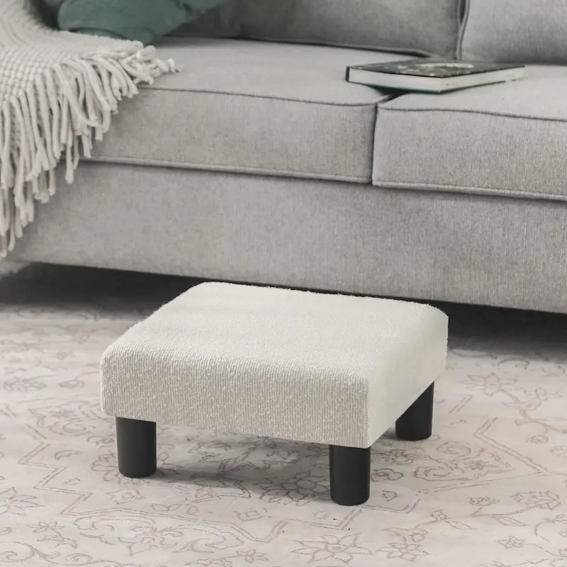 Adeco Ottoman Upholstered Fabric Footrest Pet Steps Dog Stair Stool
