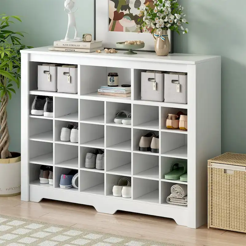 Merax Sleek Design 24 Shoe Cubby Console