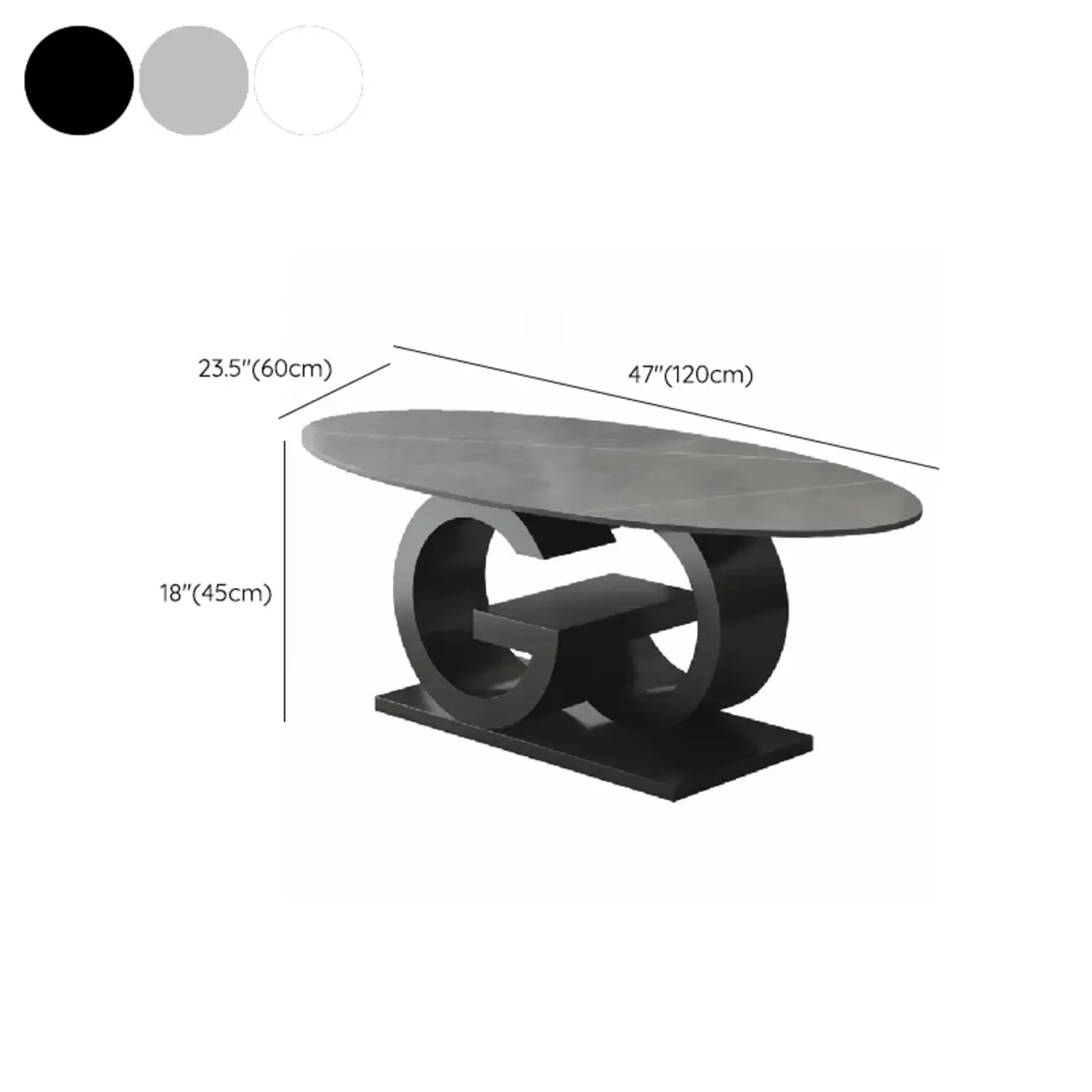Modern White Oval Coffee Table with Unique Style