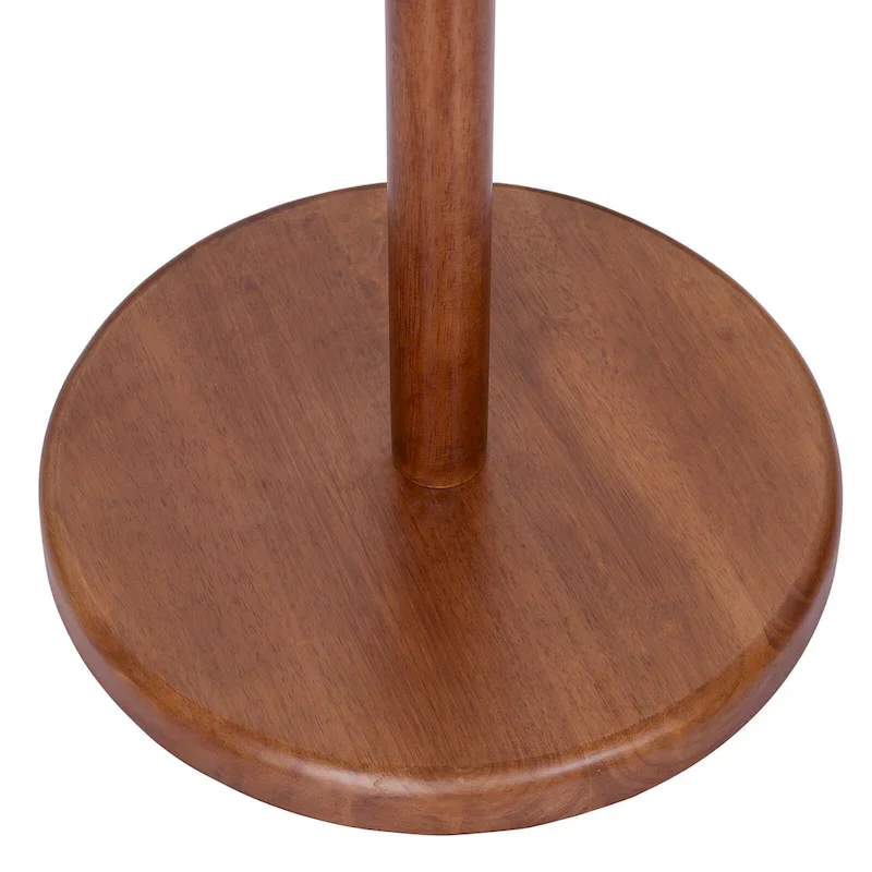 Rubberwood Freestanding Coat Rack, Coat Tree with 8 Bud-shaped Hooks - 15.75Dia. x 72.44H