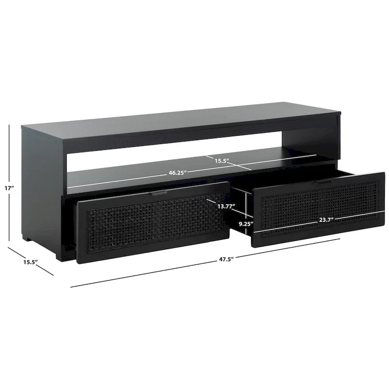 SAFAVIEH Kaitlyn 2-Drawer 1-Shelf Entertainment Media Stand (Fits Up To 55 Flatscreen TV) - 48Wx16Dx17H
