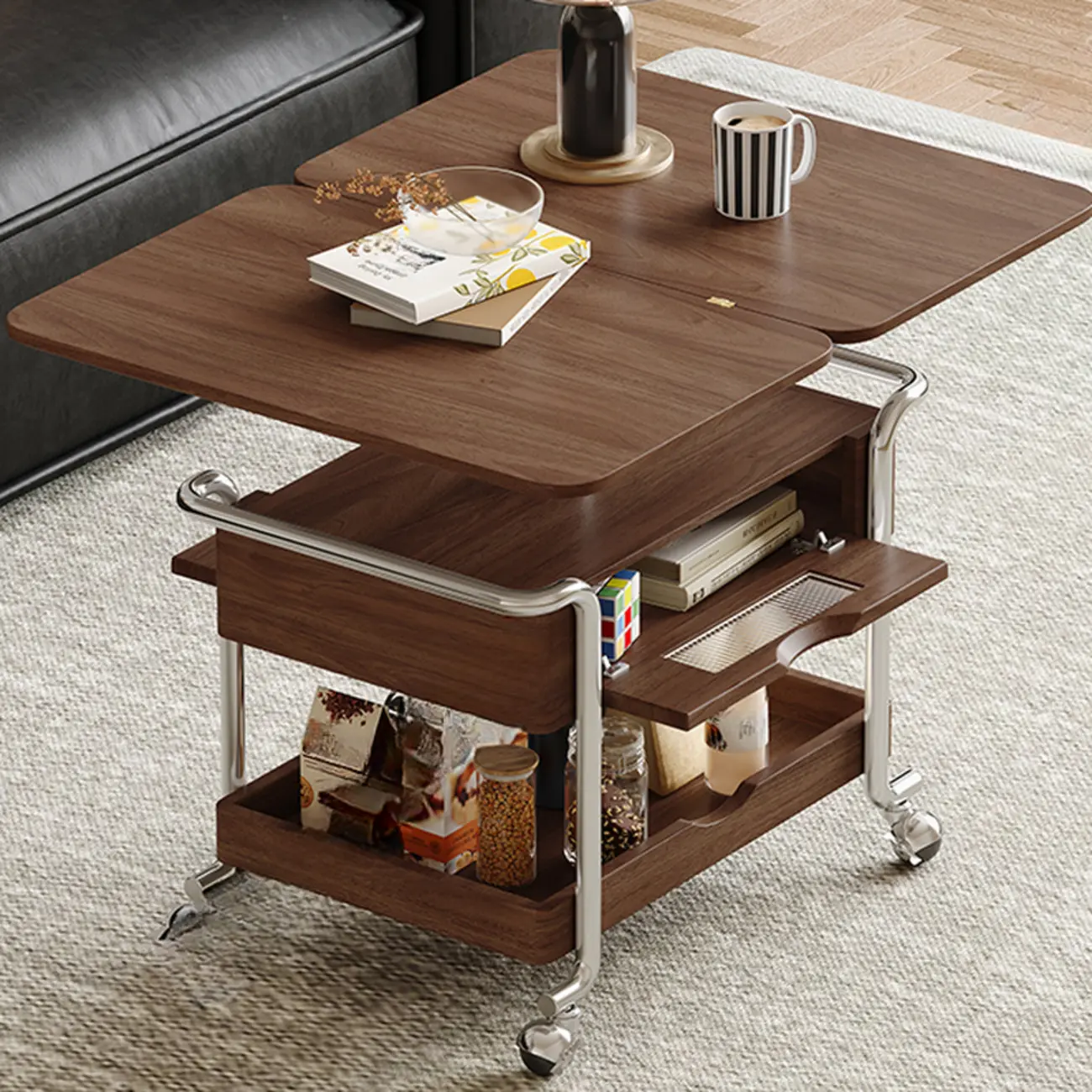 Practical Traditional Wood Wheel End Table