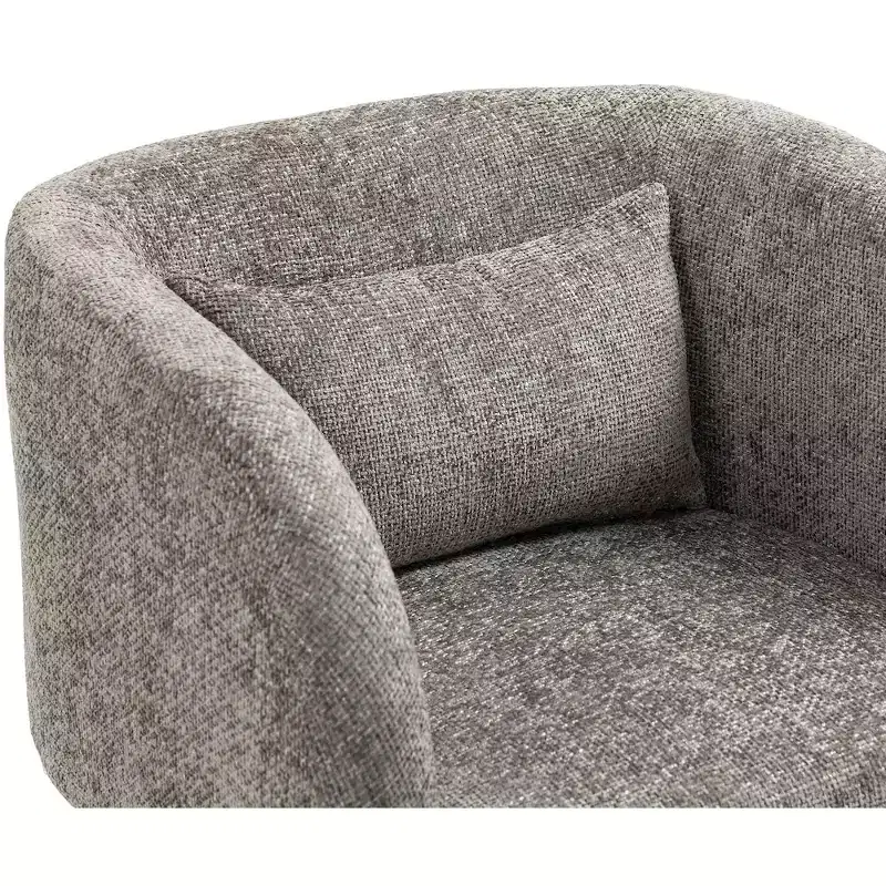 Grey / Navy Chenille Fabric Accent Chair with Arms – Seats 1
