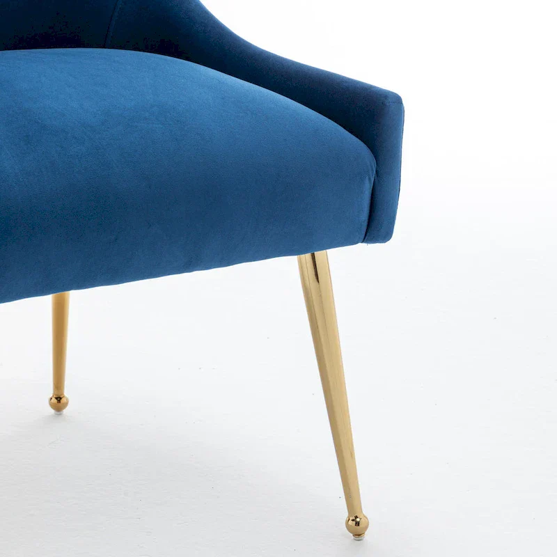 Green Velvet Upholstered Dining Chairs - Set of 2