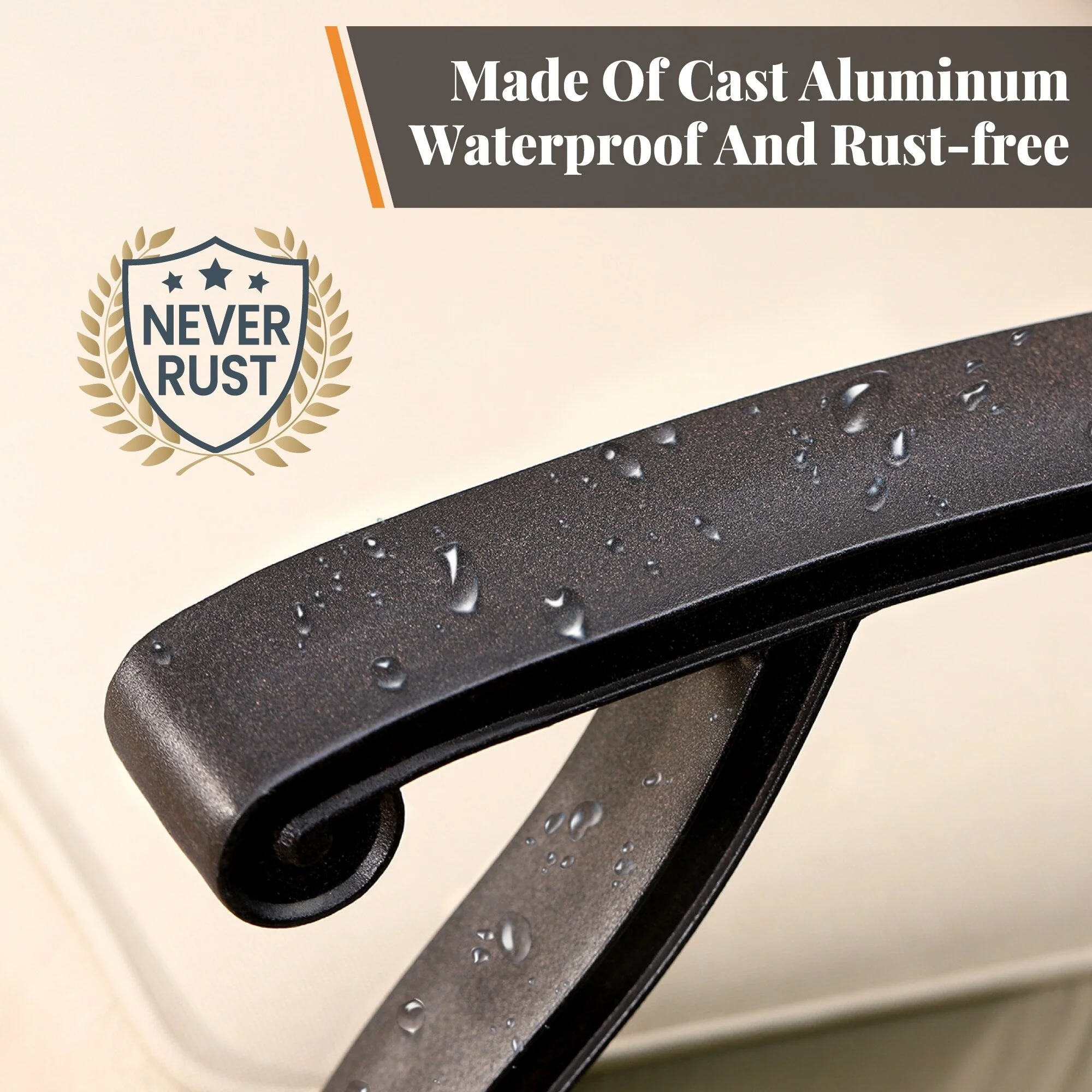 MAISON ARTS 7-Piece Cast Aluminum Patio Dining Set with Expandable Rectangular Table & 6 Cast Aluminum Chairs