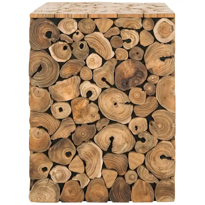 SAFAVIEH Iida Bali Black Stool - Natural - 13 x 13 x 18 - 13Wx13Dx18H