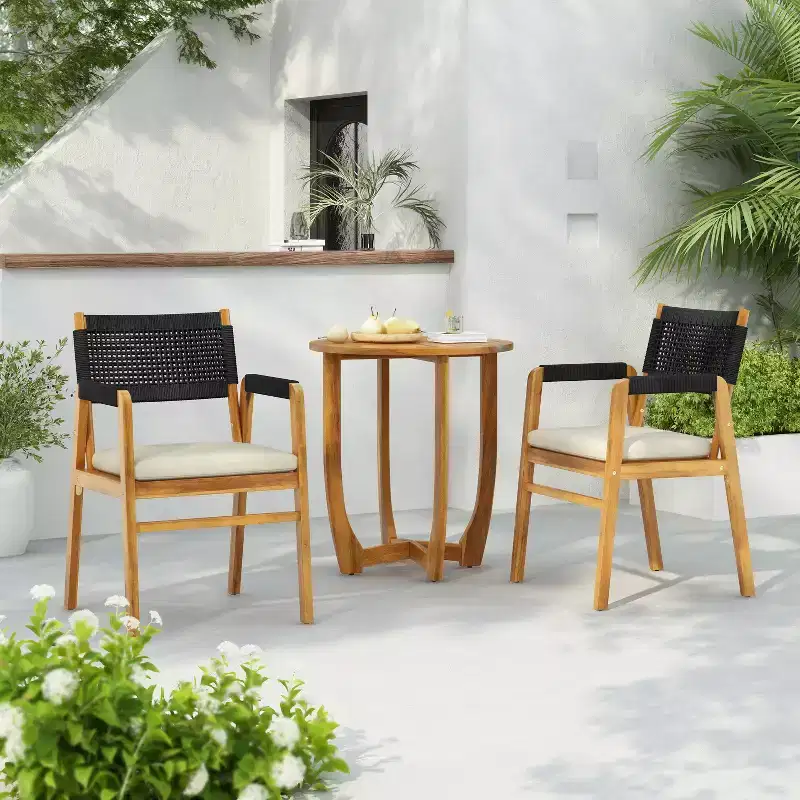 Christopher Knight Home Joueyf 3 Pieces Rustic Patio Acacia Bistro Set