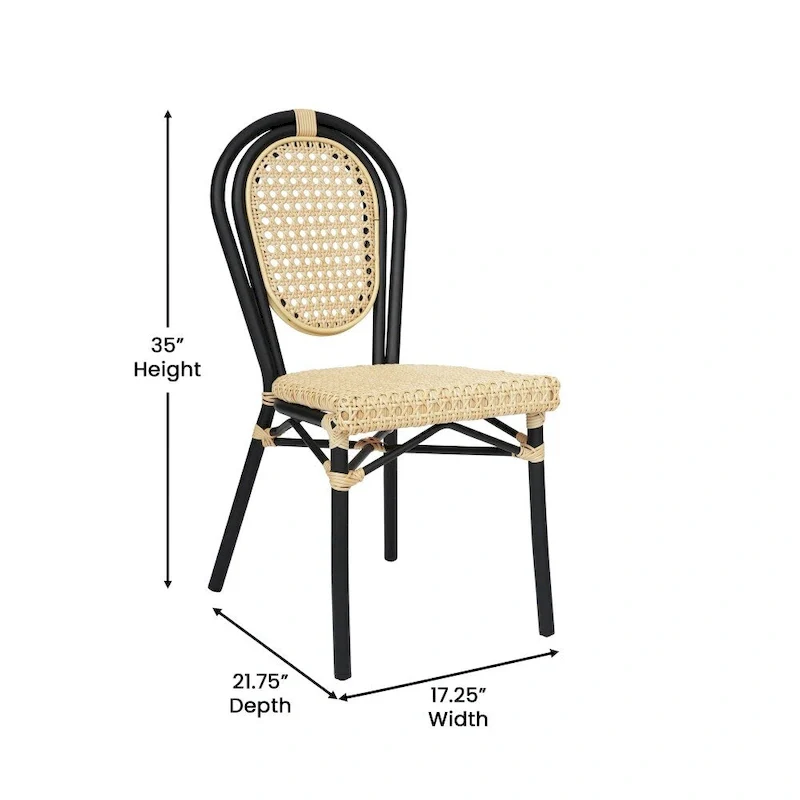All-Weather Commercial Paris Chair with Metal Frame - N/A