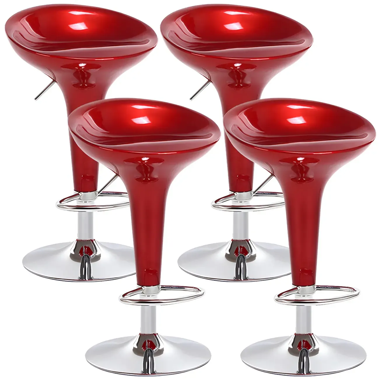 Plastic Chrome Swivel Bar Stool Height Adjustable