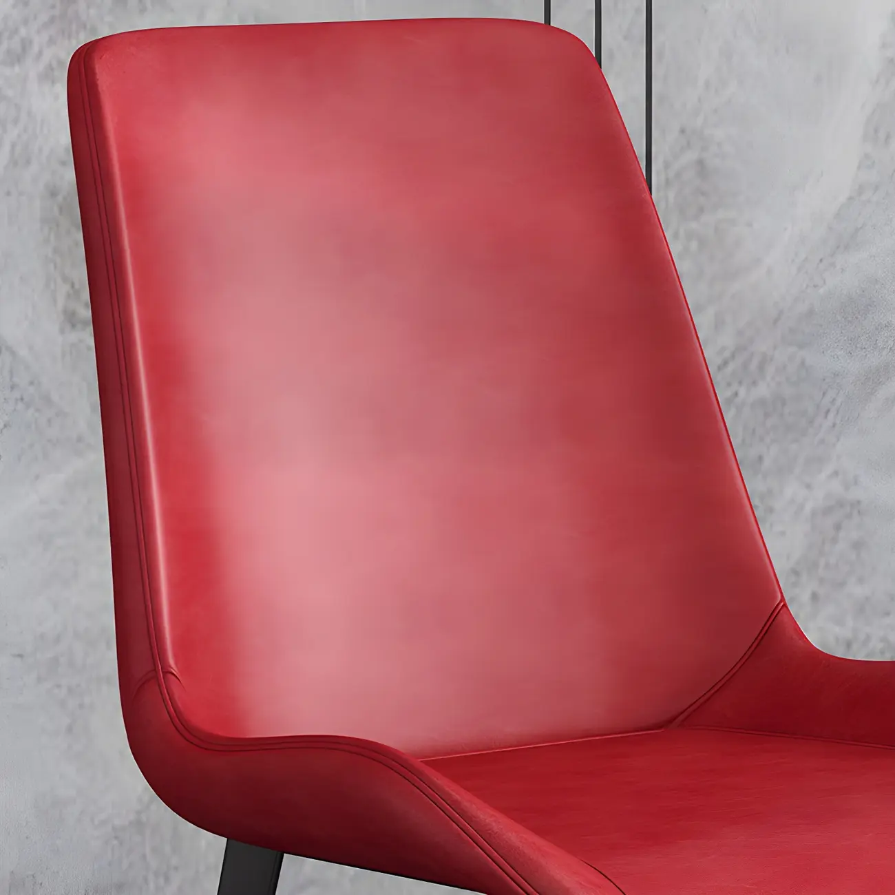 Sloped Armless Leather Upholstered Parsons Dining Chair