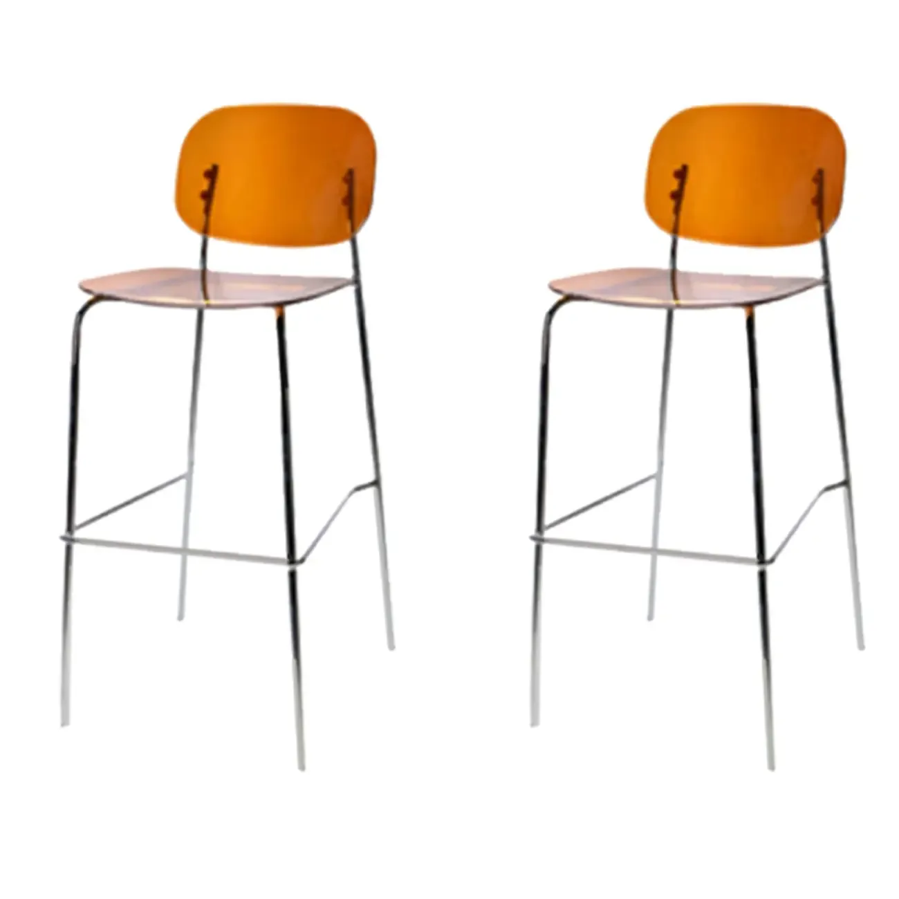 Scandinavian Square Seat Counter Height Acrylic Bar Stools