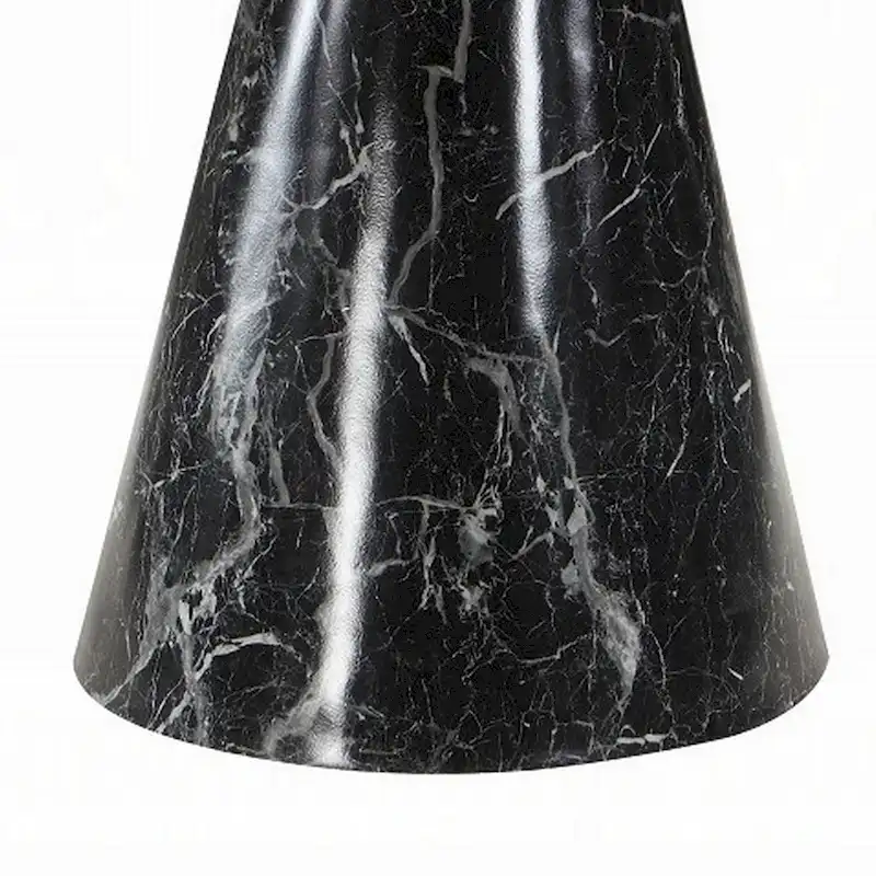 Dining Table, Pedestal Base, 48 Inch Round Black Faux Stone Top