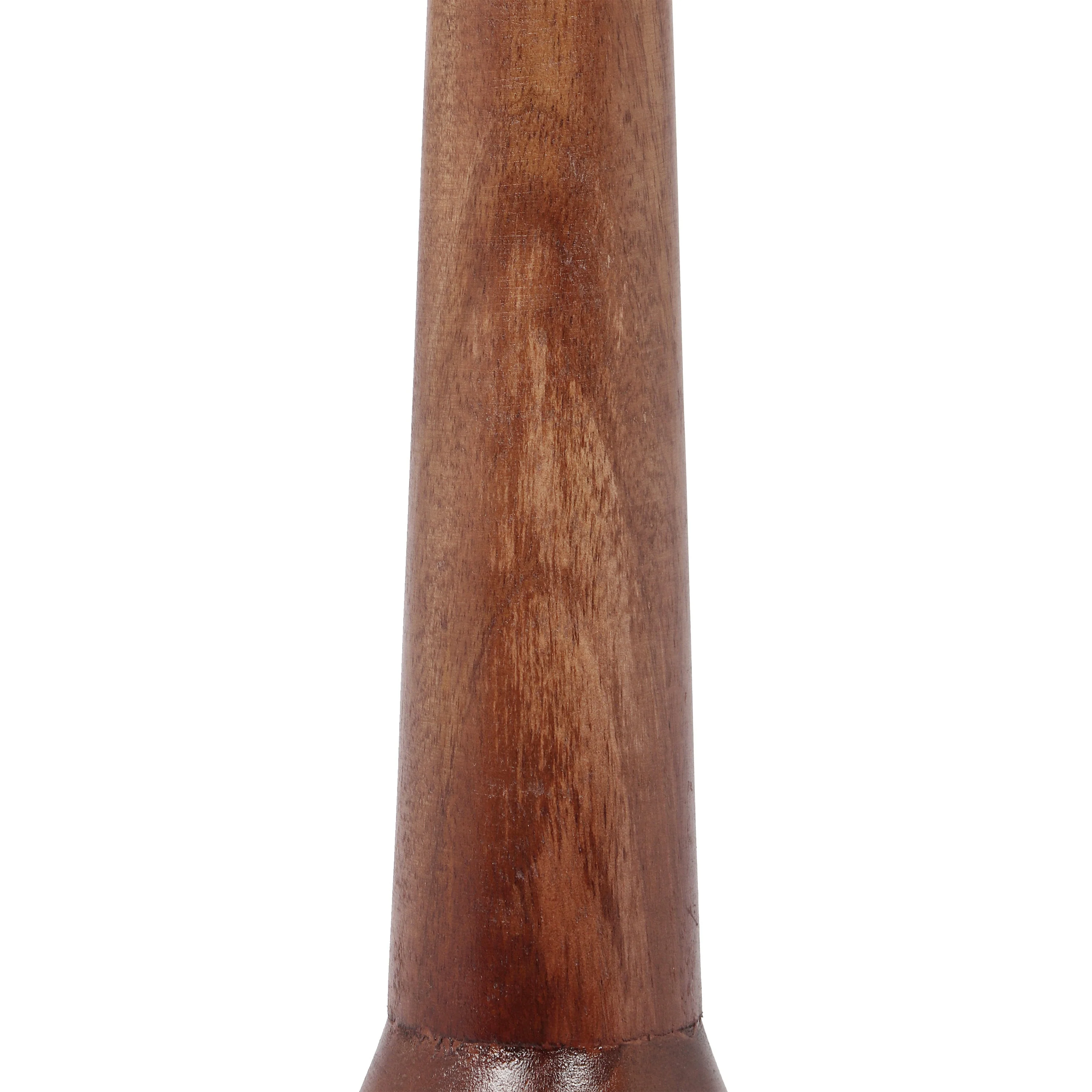 Modern Solid Mango Wood Pedestal End Table, Fully Assembled