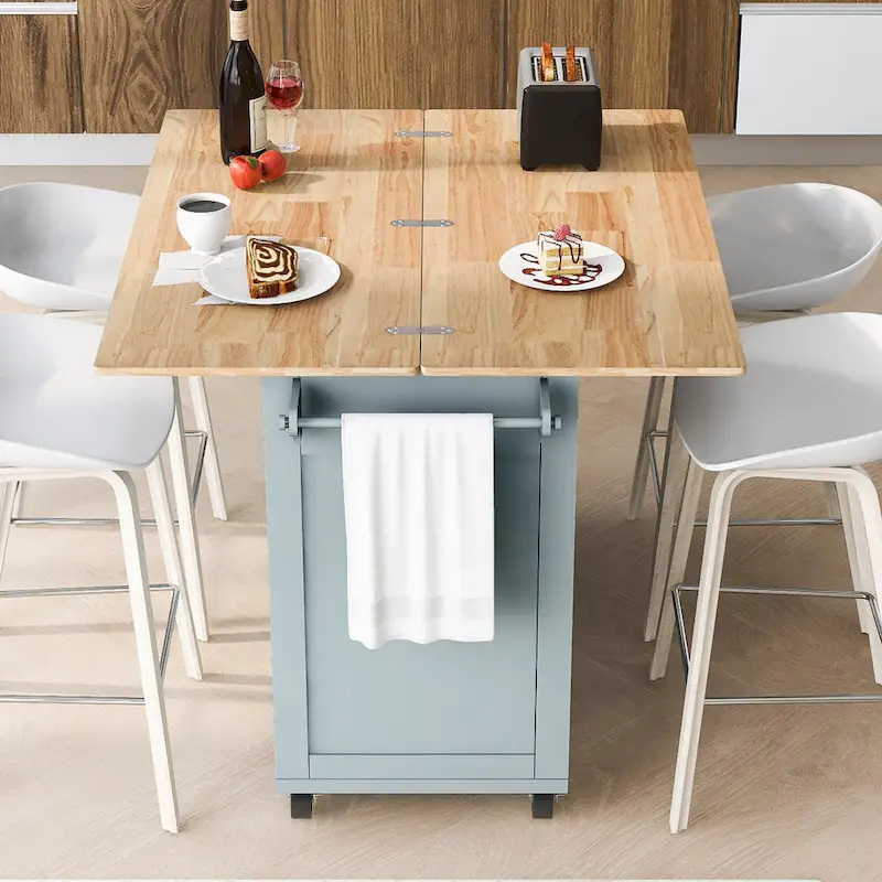Kitchen Island With Foldable Counter Top(no include stool)