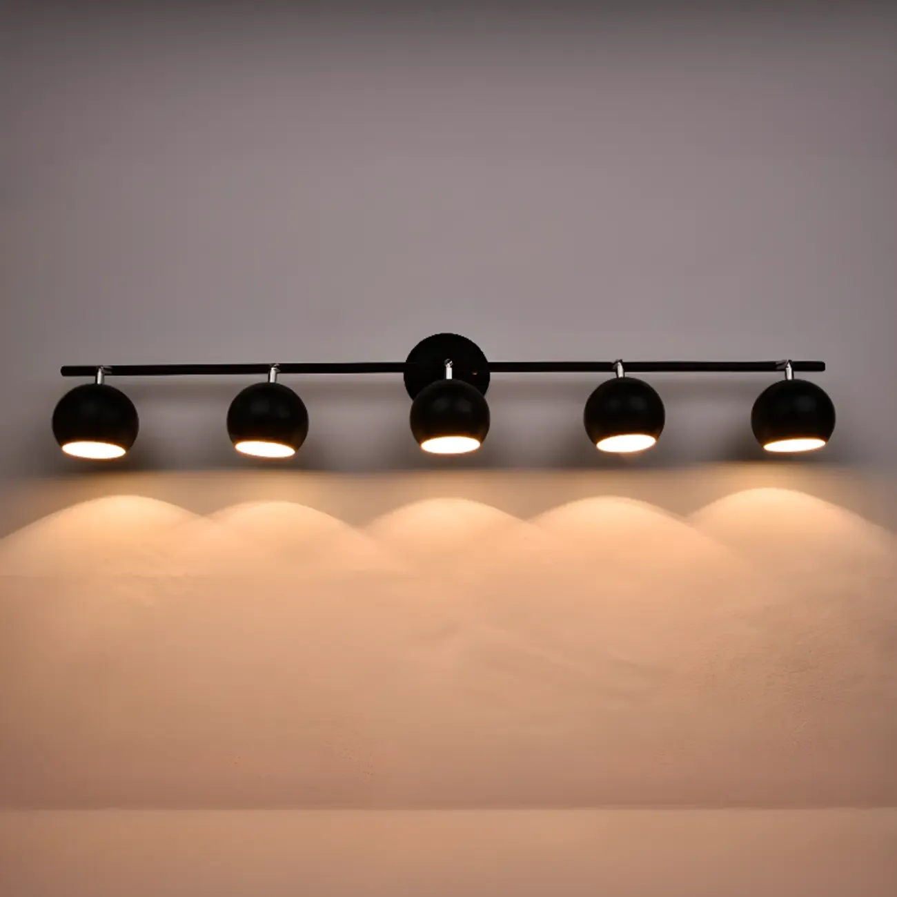 Adjustable Modern Linear Iron Globe Track Wall Sconce