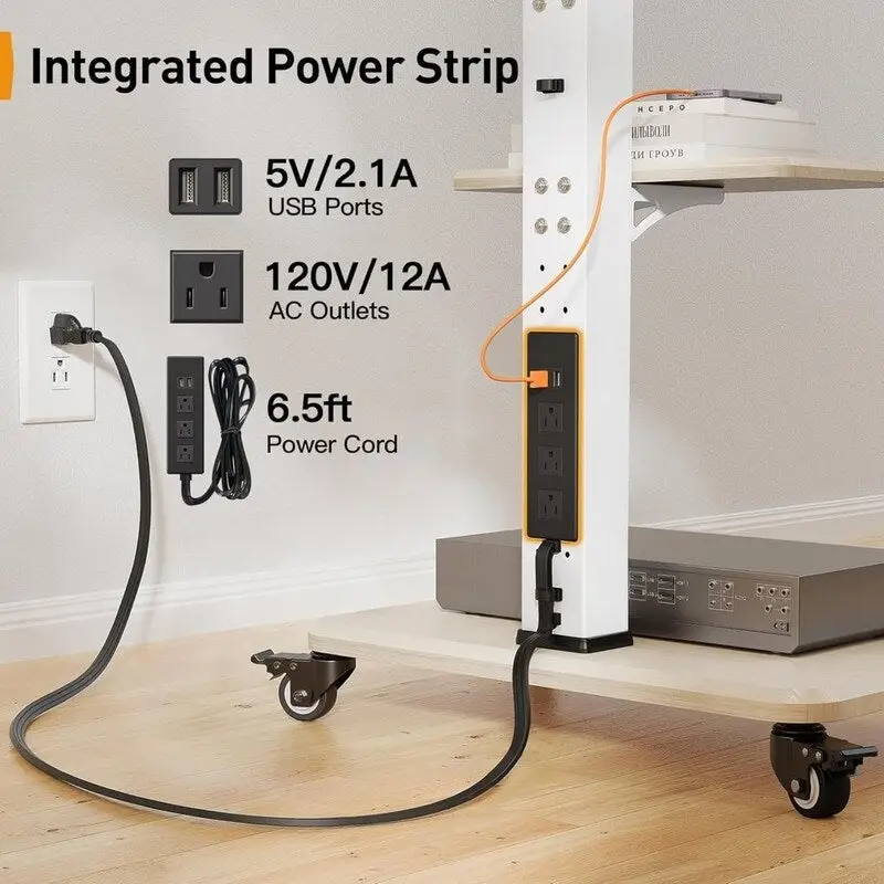 Mobile TV Stand with Power Outlet