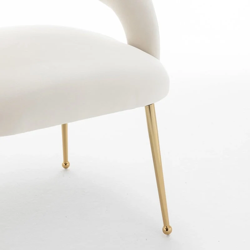 SEYNAR Mid Century Modern Velvet Upolstered Open-Back Dining Chair Set of 6