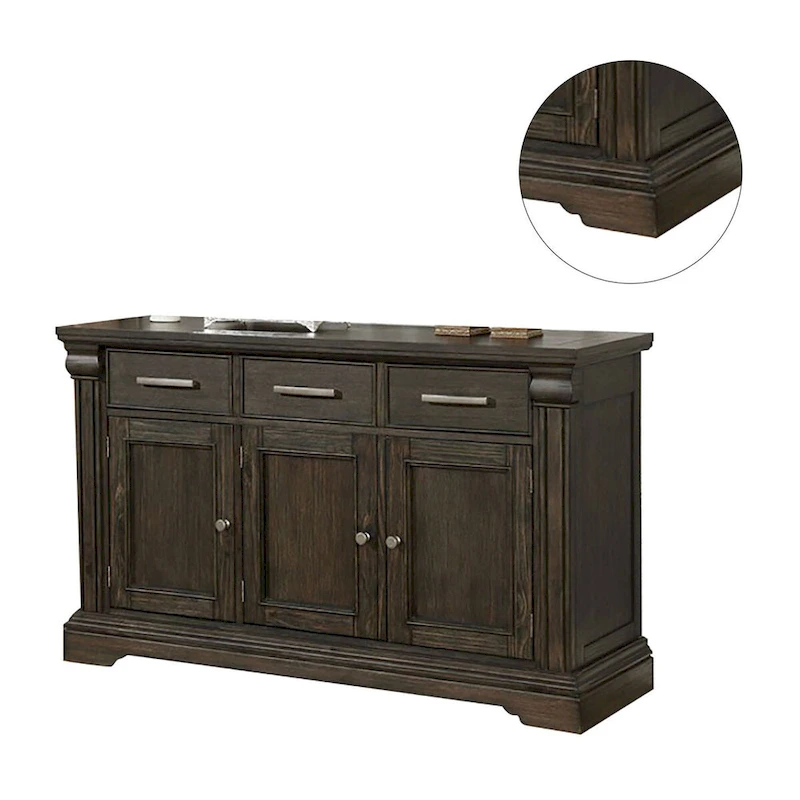 Transitional Style Server in Espresso Finish