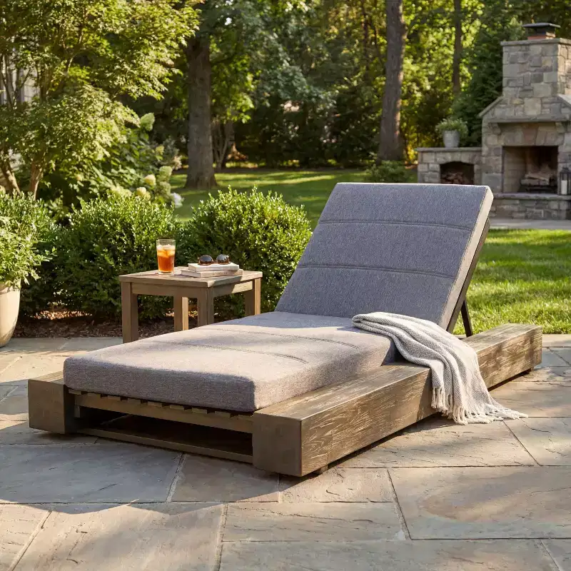 Christopher Knight Home Thomas Patio Acacia Chaise Lounges with Cushion and Adjustable Backrest