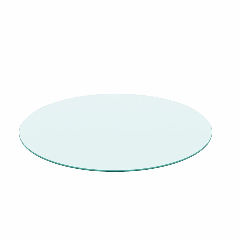 Round Tempered Glass Table Top Clear Glass Thick Round Polished Edge