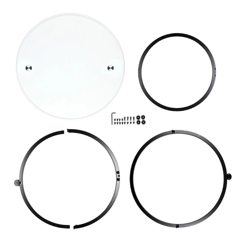 Galaxy Cross Base Tempered Glass Round Coffee Table