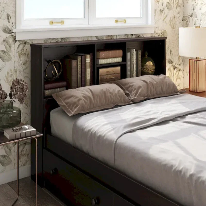 100% Solid Wood Full Size Bookcase Headboard