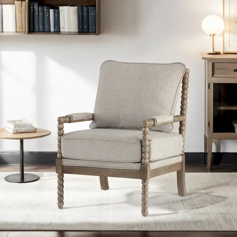 Traditional 23.6 Spindle Leg Wood End Table with USB