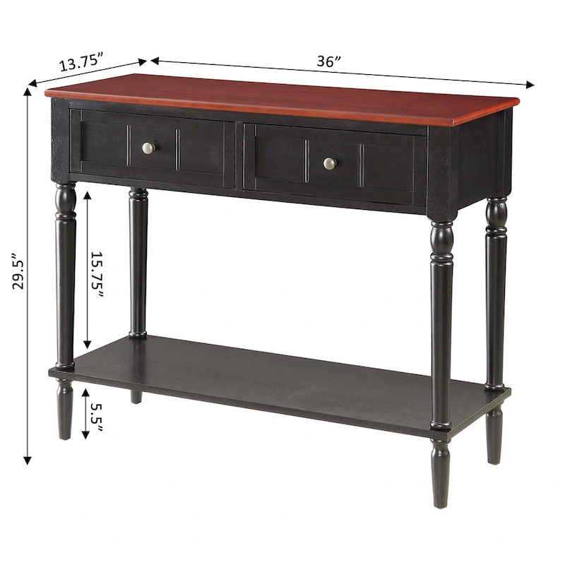 Convenience Concepts French Country 2 Drawer Hall Table with Shelf