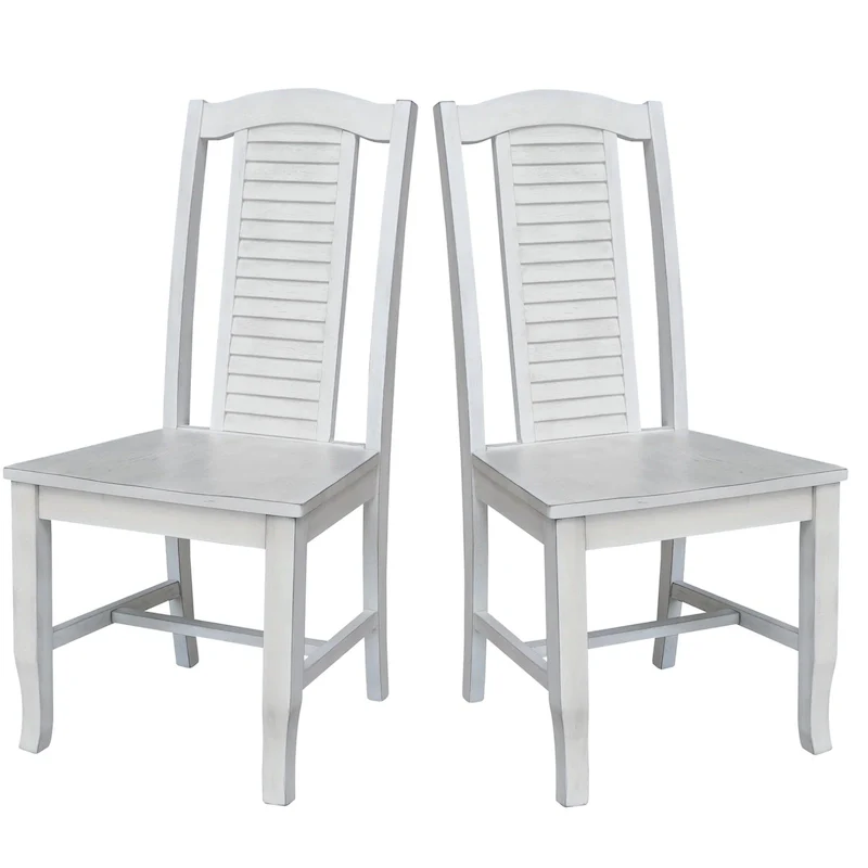 Solid Wood Seaside Dining Chairs - Set of Two