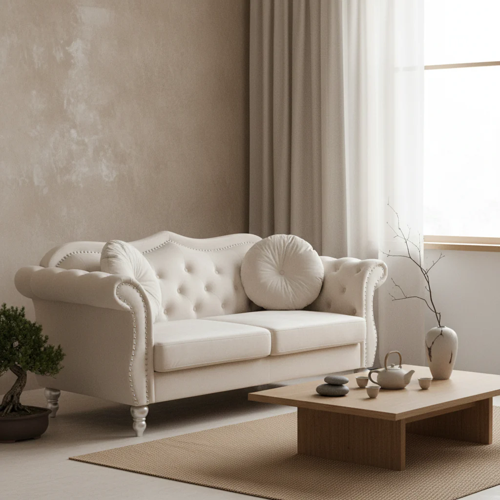 68-inch velvet two-seater sofa with 2 cushions - 68 inches long x 35 inches wide x 34 inches high