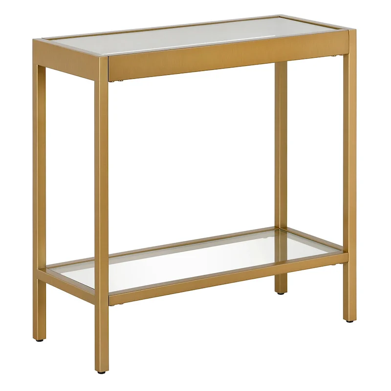 Bronze Rectangular Glass Side Table 24 Inch