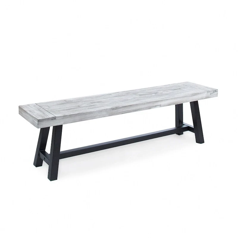 Farmhouse Rectangle Acacia Wood Dining Bench