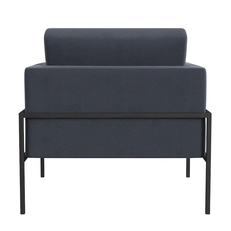 Modern Upholstered Club Chair, Camel/Grey/Blue/Brown, Metal Frame, Single
