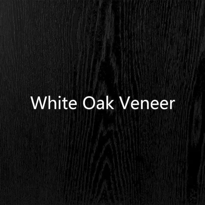 Round Pedestal Dining Table - Black/Natural, White Oak Veneer, Seats 4