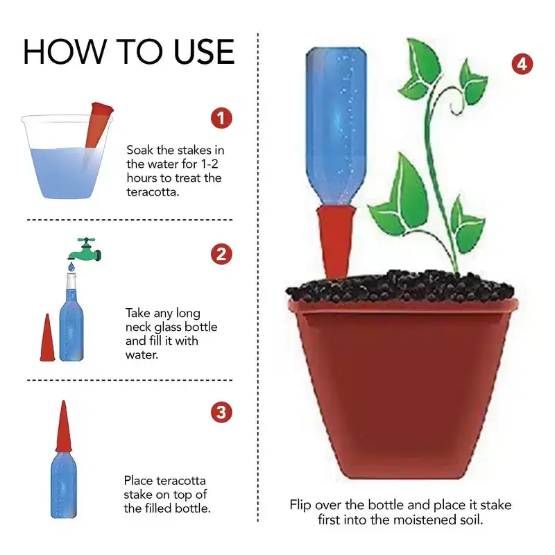 Modern Innovations Self-Watering Plant Stakes Irrigation System (Set of 4)